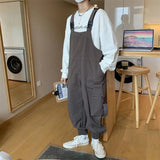 Aidase  2022 Japanese Retro Suspenders Loose Work Cargo Casual Pants Streetwear Loose Overalls Fashion Trousers Romper Jumpsuit S-2XL aidase-shop