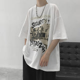 Summer New American Printed T-shirt Short Sleeve Men Baggy Oversized Cotton Tops Round Neck Trends Fitness Tees aidase-shop