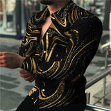 Aidase Fashion Men Oversized Casual Shirt Stripe Print Long Sleeve Men Clothing High Quality Prom Party Cardigan Blouses Us size S-5XL aidase-shop