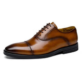 New High Quality Handmade Oxford Dress Shoes Men Genuine Cow Leather Suit Shoes Footwear Wedding Formal Italian Shoes Hot aidase-shop