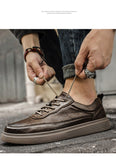 High Quality Retro Solid Color Business Men's Shoes  Fall Hot Sale Men Casual Shoes Comfortable Lightweight Skid Plate Shoes aidase-shop