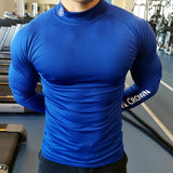 Sport Shirt Men Compression Quick Dry T-shirt Long Sleeve Bodybuilding Skinny Tee Tops Man Muscle Workout Clothing aidase-shop