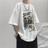Summer New American Printed T-shirt Short Sleeve Men Baggy Oversized Cotton Tops Round Neck Trends Fitness Tees aidase-shop