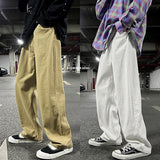 Aidase Khaki Solid Men Casual Pants Loose Vintage Wide Leg High Waist Trousers Fashion Harajuku Streetwear Hip Hop Male Clothing aidase-shop
