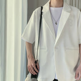 Casual Mens Short Sleeve Blazers Summer Clothing Handsome Suit aidase-shop