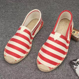 Aidase 2022 New Men Fashion Flats Plimsolls Solid Canvas Shoes Casual Linen Loafers Lovers Shoes Male hemp Espadrille Fisherman Shoes aidase-shop