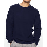Fashion Loose Knitted Tops Men Oversized Long Sleeve O Neck Sweater Tee Streetwear Mens Clothes Casual Solid Color Knit Sweaters aidase-shop