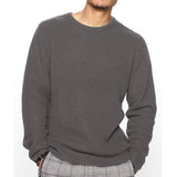 Fashion Loose Knitted Tops Men Oversized Long Sleeve O Neck Sweater Tee Streetwear Mens Clothes Casual Solid Color Knit Sweaters aidase-shop