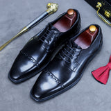 Office Shoes Vintage Design Oxford Men Dress Shoes  Handmade Formal Business Bicolo Full Grain Real Leather Shoes for Menbicolo aidase-shop