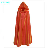 Aidase  Halloween Party Cosplay Woman Men Adult Long Hero Witchcraft Witchcraft Robe Hood Cloak Cosplay Satin Red Medieval Cloak aidase-shop