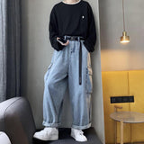 Baggy Jeans Trousers Male Denim Pants Black Wide Leg Pants Men's Jeans Loose Casual Korean Streetwear Hip Hop Harajuku aidase-shop