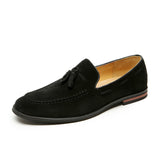 Elegant Shoes Men Classic Dress Loafers Men Brand Shoes Moda Italiana Suede Tassel Leather Shoes Formal Mocassim Masculino Couro aidase-shop