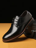 Spring and Autumn Men's Leather Shoes Business Dress Leather Shoes Men's Lace-up Fashion Single Shoes Large Men's Shoes aidase-shop