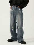 Oversize Graphic Jeans Y2k Men Ripped Jeans Pants With Print Blue Denim Trousers Male Punk Japanese Streetwear Hip Hop aidase-shop