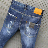 Aidase  Men Ripped Skinny Denim Jeans Luxury Brand Dsq2 Street Wear Fit Jeans Pants Quality Men Holes Stretch Denim Pants Casual Jeans aidase-shop