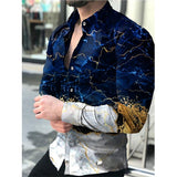 Aidase   New Fashion Men Shirts Turn-down Collar Buttoned Shirt Casual Quicksand Print Long Sleeve Tops Men's Clothing Prom Cardigan aidase-shop