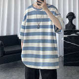 T Shirt Men Cotton Striped Fashion Mens Summer T-shirts 5XL Male Oversized Tee Shirts Funny Casual TShirt for Man aidase-shop