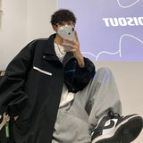 Hiphop Varsity Jacket Men's Spring Autumn Trend Hong Kong Style Top Japan Simple Letter Jacket American Large Size Casual Coat aidase-shop