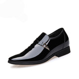 Men Dress Leather Shoes Slip on Patent Leather Mens Casual Oxford Shoe Moccasin Glitter Male Footwear Pointed Toe Shoes for Men aidase-shop