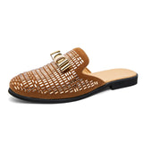 Men Half Slipper Shoes For Men Rhinestone Luxury Loafers Fashion Zapatillas Hombre Casual Shoes Sapato Social Masculino Mules aidase-shop