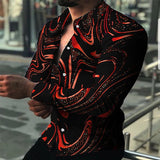 Aidase Fashion Men Oversized Casual Shirt Stripe Print Long Sleeve Men Clothing High Quality Prom Party Cardigan Blouses Us size S-5XL aidase-shop