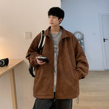 Aidase Autumn Men's Turtleneck Jacket Autumn Oversized Casual Men's Windbreaker Harajuku Solid Color Men Coats Men's Clothing aidase-shop