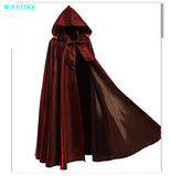 Aidase  Halloween Party Cosplay Woman Men Adult Long Hero Witchcraft Witchcraft Robe Hood Cloak Cosplay Satin Red Medieval Cloak aidase-shop