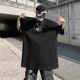Summer New Spicy Boy Short Sleeve Metal Clip Design High Street T-shirt Japanese Style Y2k Tops Harajuku Loose Casual Tees aidase-shop