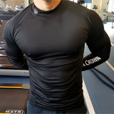 Sport Shirt Men Compression Quick Dry T-shirt Long Sleeve Bodybuilding Skinny Tee Tops Man Muscle Workout Clothing aidase-shop