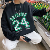 Aidase Men Oversized Hoodies Autumn Warm Fleece Casual Sweatshirts Harajuku Number 24 Printed Men Hoodies Korean Women Pullovers aidase-shop