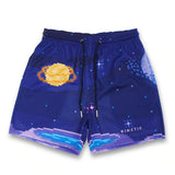 Men shorts new summer Casual Shorts Muscle Fitness Sports Quarter Pants Mesh Digital Printing Breathable Loose Shorts aidase-shop