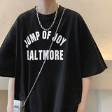 New Short Sleeve T-shirt Man Trend Letter Graphic Printed Tops Crew Neck Oversized Cotton Tees Male T Shirt aidase-shop