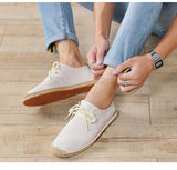 Aidase New Fashion Loafers Men Flats Brand Canvas Shoes Flat Male Lazy Shoes Mens Casual Shoes Black Beige Blue Big Size 45 A4829 aidase-shop