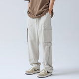 Black/Beige Cargo Pants Men Fashion Pocket Casual Pants Mens Japanese Streetwear Loose Hip Hop Straight Pants Mens Trousers aidase-shop