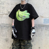 Banana Print Korean Chic Y2k Short Sleeve T-shirt Men Women Couples Large Loose Casual Tops All-match Slim Fit Summer New Tees aidase-shop
