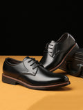 Spring and Autumn Men's Leather Shoes Business Dress Leather Shoes Men's Lace-up Fashion Single Shoes Large Men's Shoes aidase-shop