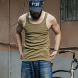 Bronson WWII Tank Top A Type Sleeveless Undershirt Cotton Tee Stretch Slim Fit aidase-shop