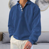 Autumn  Men Fashion Polo Shirts Short Sleeve Turn-down Collar Patchwork Casual Polos Mens Clothing Male Tops Pullover Sweatshirt aidase-shop