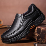 Genuine Leather Shoes Men Loafers Soft Cow Leather Men Casual Shoes New Male Footwear Black Brown Slip-on A2088 aidase-shop