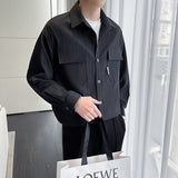 Spring New Korean Style Men's Shirts Turn-down Collar Stripe Long Sleeve Man Blouses All-match Basic Tops Clothing aidase-shop