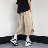 Summer Thin Ice Silk Pants Men Fashion Oversized Pleated Pants Mens Japanese Streetwear Hip-hop Loose Wide Leg Pants Men M-3XL aidase-shop