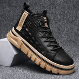 New Men Comfortable Sneakers Waterproof Outdoor Casual Shoes Tooling Motorcycle Boots Non-Leather Shoes for Men  Non-Slip