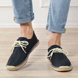 Aidase New Fashion Loafers Men Flats Brand Canvas Shoes Flat Male Lazy Shoes Mens Casual Shoes Black Beige Blue Big Size 45 A4829 aidase-shop