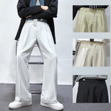 Men's Solid Color Wide Leg Casual Suit Pants  Fashion Streetwear Ins Men Trousers Harajuku Loose Unisex Pants aidase-shop