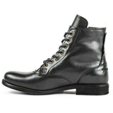 Men Knight Boots Autumn Exquisite Zip Ankle Handmade Round Toe Low Heel Males Shoes Fashion Leather Concise Leisure Design Boots aidase-shop