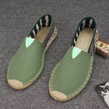 Aidase 2022 New Men Fashion Flats Plimsolls Solid Canvas Shoes Casual Linen Loafers Lovers Shoes Male hemp Espadrille Fisherman Shoes aidase-shop
