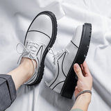 Mens Patent Leather Business Casual Shoes Vintage Lace Up Flats Low Top Luxury Male Formal Shoes Chaussure Homme Zapatos aidase-shop