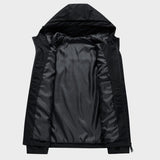 Aidase  Spring Autumn Men Jacket Solid Color Hooded Long Sleeves Loose Pockets Zipper Hood Outerwear Warm	 Male Clothing Streetwear aidase-shop