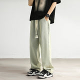 New Jeans Men's Loose Straight Tube Slim Fitting Drawstring Wide Leg Pants Streetwear Oversized Casual Denim Trousers aidase-shop