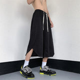 Summer Thin Ice Silk Pants Men Fashion Oversized Pleated Pants Mens Japanese Streetwear Hip-hop Loose Wide Leg Pants Men M-3XL aidase-shop